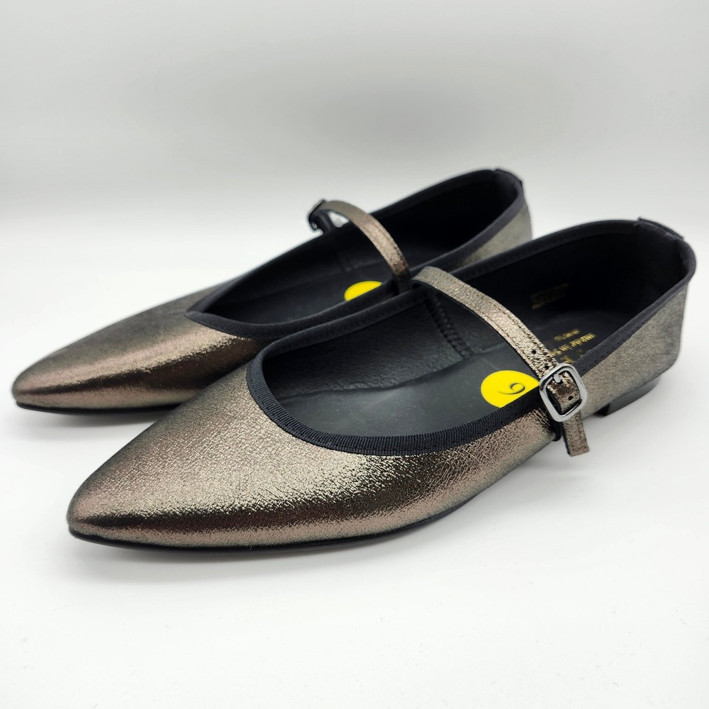 Maypol Anthropologie Rota Percival Mary Jane Point Toe Flats Shoes Bronze size 9